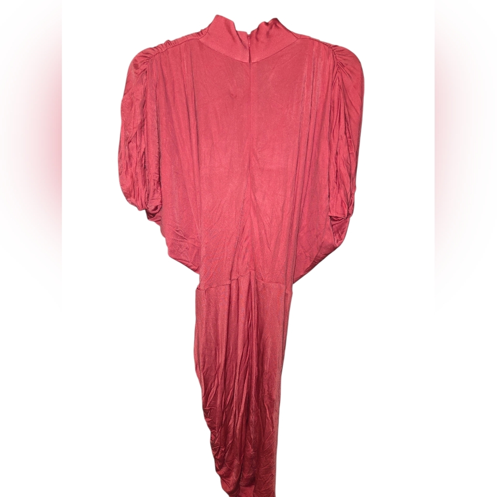 Catherine Malandrino Asymmetrical Silk Knit Dress Fuschia Pink Size M - Picture 6 of 6